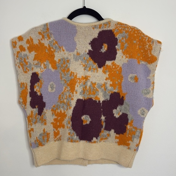 Zara Floral Jacquard Oversized Sweater Vest - Picture 9 of 10